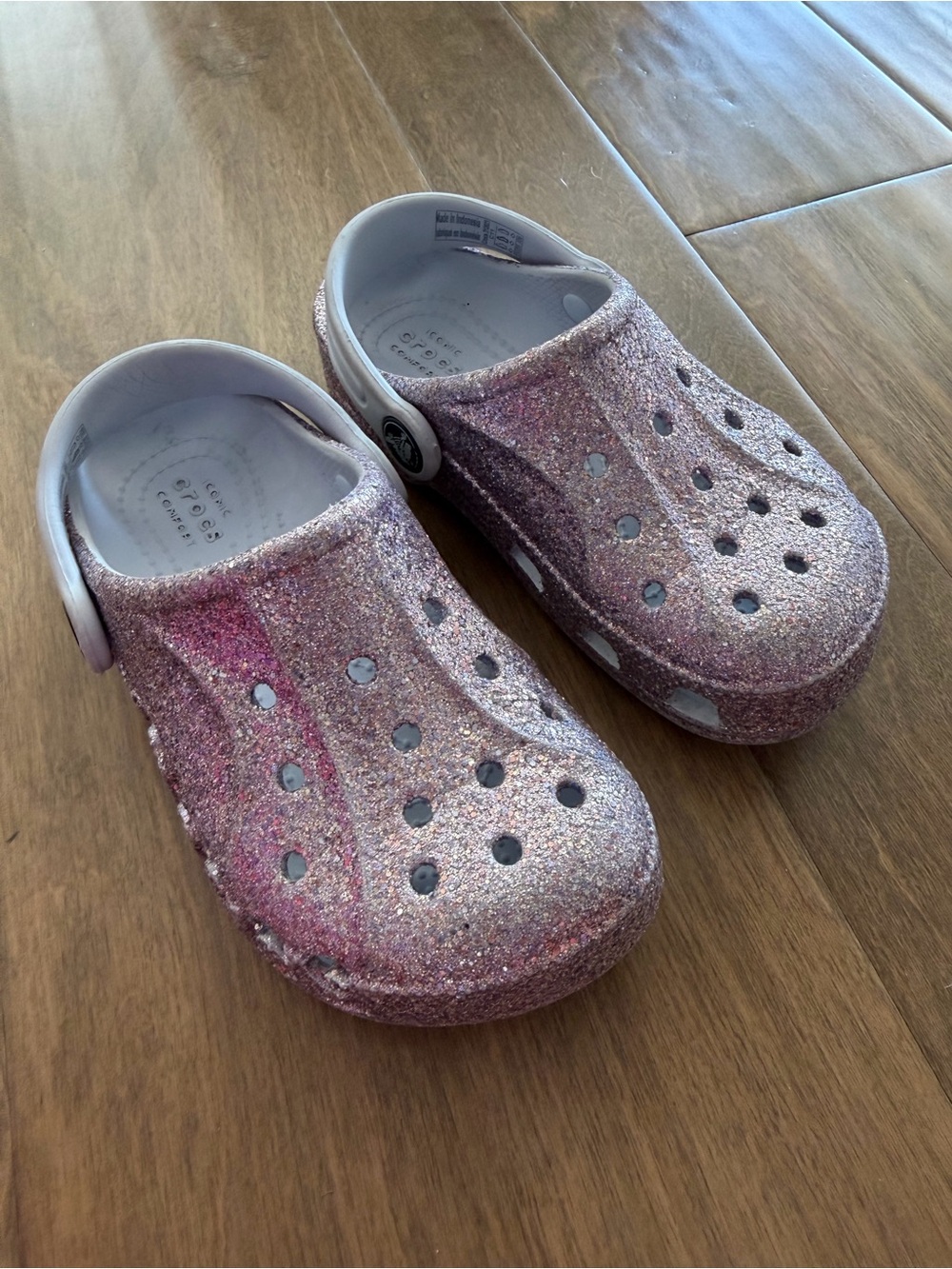 Girls Glittery Crocs